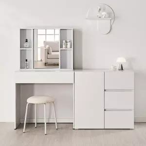 동서가구 이엘 수납거울 화장대 + 800 1도어 3서랍 수납장 DF928326