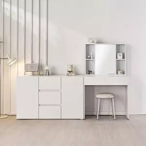 동서가구 이엘 수납거울 화장대 + 1200 2도어 중앙 3서랍 수납장 DF928332