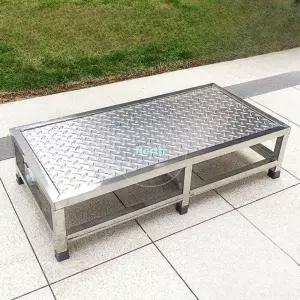 수영장 안전 공장 작업 1단 이동식 철제 발판 계단 스텐