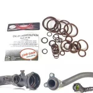 링크락 32PCS FKM 바이톤 OK.01.H0003S 엔진 냉각수 파이프/워터 호스 오링 키트 11537590575 07141696931