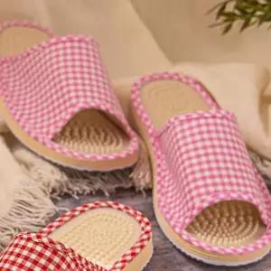 [라일리] Rly 체크 지압 거실화 260mm 거실슬리퍼 발지압슬