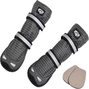 MOKO PAWS 강아지 신발 미끄럼 방지 천연 고무 밑창이 있는 키 큰 야외용 부츠 발수 보호 기능 스노우 윈터