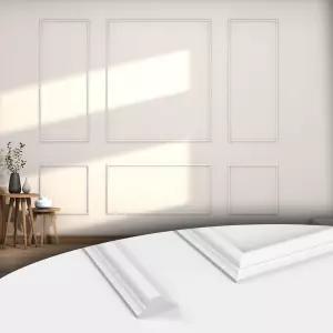 CUKIU 6 세트 프리컷 벽 몰딩 키트 내부 홈 데코 프레임 Style1 를 위한 액센트 웨인스코팅 패널 조립 준비