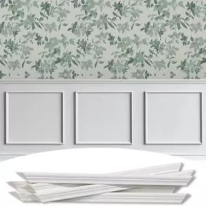 Lunghaaa 3-프레임 16인치 x 프리메이드 액센트 벽 몰딩 키트 조립 준비 완료 와인 코팅 패널 홈 데코용