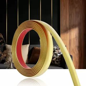 JSIWOTH 필 앤 스틱 트림 벽 거울 프레임 베이스보드 유연한 방수 장식 가장자리 매트 골드용 10피트 자가