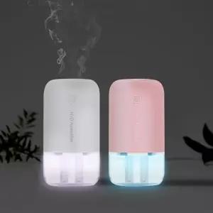 휴대용 USB 미니 무선 듀얼 가습기 (화이트) 차량 사무실 용가 책상 작은