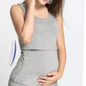 수유 나시티 모달 수유용 임산부 모유 수유 나시 산모 준비물 티셔츠 라운드 수유복 임부복 데일리 여름