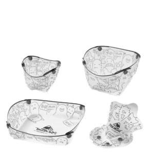 캠핑접시 접이식그릇 다용도 도마겸용 캠핑용 접이식 캠핑식기 수납바구니 버드록 필터 도마