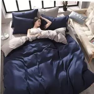 매트리스커버 사계절 양면 풀세트(블루그레이)Q/DD 침구세트4p