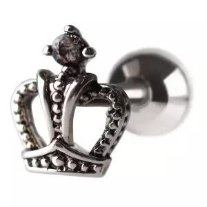 [NS홈쇼핑][미니아트] 써지컬 스틸 엔틱 크라운 왕관 패션 피어싱 한쪽..[35843823]