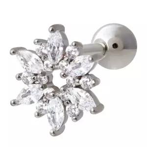 [NS홈쇼핑][미니아트] 써지컬 스틸 눈꽃 큐빅 패션 피어싱 한쪽[35843836]