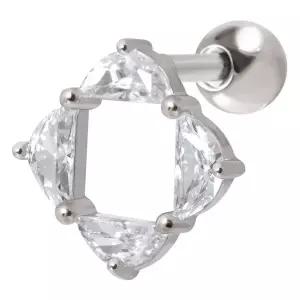 [NS홈쇼핑][미니아트] 써지컬 스틸 스퀘어 큐빅 패션 피어싱 한쪽[35843837]