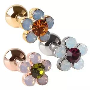 [NS홈쇼핑][미니아트] 써지컬 스틸 오팔 플라워 꽃 패션 피어싱 한쪽[35843829]