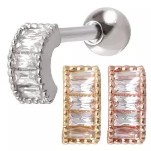 [NS홈쇼핑][미니아트] 써지컬 스틸 바게트컷 커브 스틱 패션 피어싱 한쪽..[35843843]