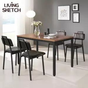 보브 1200x750 월넛 카페 업소용 테이블 철제 책상 4인 식탁