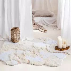 [한빛카페트]스노우 포레스트 가든 잔디 터프팅 러그 침실 발매트 80x130cm