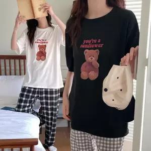 어나더뷰 빅사이즈 커들리 베어 남여공용 반팔티 커플티 1220