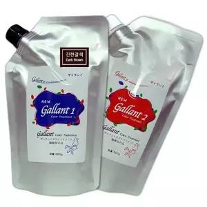 웰빙 저자극 염색약 총1000g 오징어먹물 함유 트리트먼트 효과 갤런트칼라크림 새치커버 스피드염색