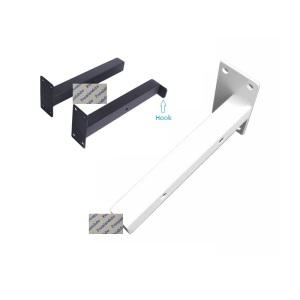 각파이프브라켓 벽걸이 플로팅 선반 브래킷 나사 포함 사각형 튜브 시골 립 화이트 블랙 2 개