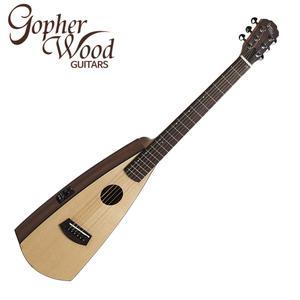 고퍼우드 e-Trekking 여행용 통기타 /탑솔리드 픽업장착 미니기타