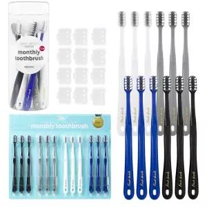 간편한 휴대용 한달에 한번 교체하는 위생적인 먼슬리 칫솔 12개+12개