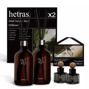 헤트라스 대용량 플라워파크 디퓨저 500ml 2개 + 차량용 디퓨저 77ml 2개 선물세트