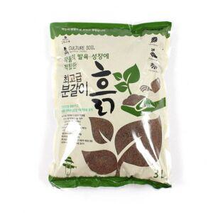 초록스타 분갈이흙 3L 배양토 원예용 화분 상토 다육이 식물흙 저염성 혼합토양