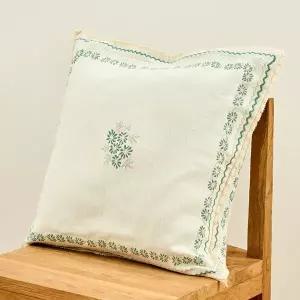 [모던하우스] L 자카드 쿠션커버 그린플라워 50x50