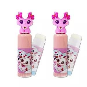 위시캣 어린이 캐릭터 립케어 3.8g 입술 보습 피규어 립밤 딸기향 (러브냥 2개)