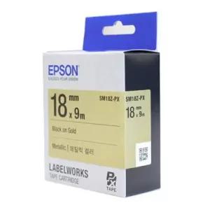 (18MM 골드 흑문자 라벨) EPSON 라벨 프린터 리본 테이프 카트리지/라벨링/엡숀/다용도/라벨기/프린트/라벨