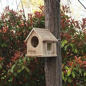 야외 새둥지 새집 새장 기둥걸이 나무 정원 내츄럴 원목 꾸미기