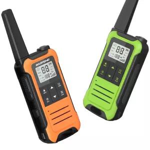 미니 양방향 무전기 휴대용 장거리 라디오 워키토키 트랜시버 정의 햄 무선 건설현장 오렌지