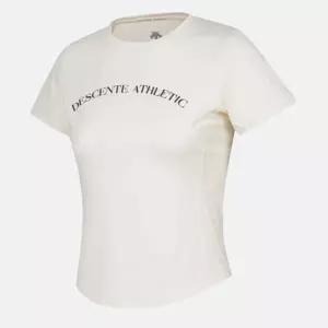 데상트 우먼스 세미크롭 반팔 티셔츠 SQ122PTS12CRM0 반팔티