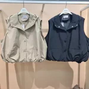 [라티움]Destijl HC34 봄 밑단퍼프 루즈핏 하이넥 후드조끼 D2651vt01 (S46122493)