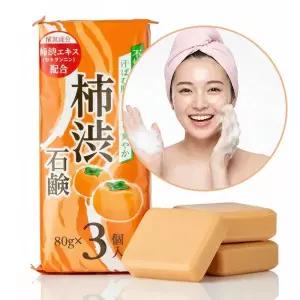 일본 SOC 단감 감비누 수제 세안비누 80g 3개 민감성피부용 저자극 클렌징