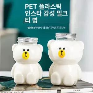 일회용 페트병 케이크 공병 주스 음료병 포장 곰돌이