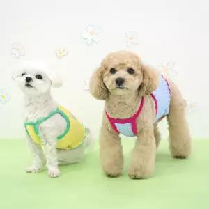 패리스독 트리플 플라워 버블크롭티/강아지옷,여름외출복