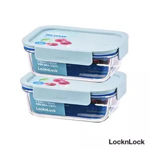 락앤락 글라스 더클리어 630ml 2개입 민트반찬통 보관용기 밀폐 유리밀폐 냉장고밀폐 오븐 냉동실