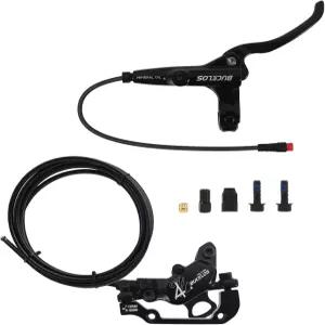 BUCKLOS EBIKE 2-PIN 4 피스톤 전원 차단 MTB 유압 디스크 브레이크 세트 전기 자전거 왼쪽 전면 1150mm