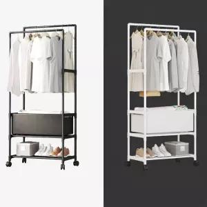 무타공 이동식 더블 행거 원룸 1인가구 옷장 옷걸이 드레스룸
