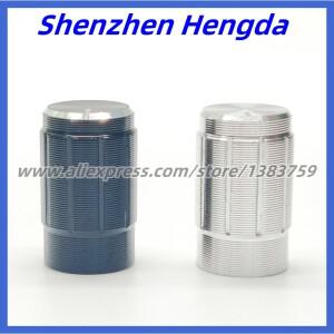 5Pcs 블랙 실버 알루미늄 손잡이 캡 직경 10mm 높이 전위차계 속도 제어 스위치 꽃 샤프트 6MM