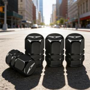 제네시스 G80 GV70 GV60 G90 X용 자동차 로고 타이어 밸브 캡 액세서리 4개