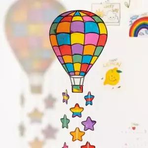 아기방꾸미기 썬캐쳐 모빌 셀로판지놀이 여름 만들기키트(열기구)