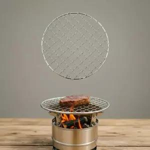 304 스테인리스 원형 석쇠 15cm 캠핑용 고기 불판 그릴망