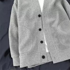 가을 빈티지 남성 회색 브이넥 댄디 카디건 커플 M스포3