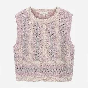 [써스데이아일랜드](강남점)라운드넥 크로셰 니트 베스트 T262MVT131W