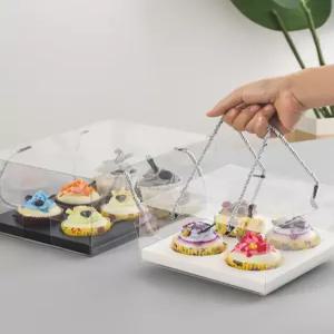 디저트 머핀상자 포장 투명 꽃 롤케이크 박스 머핀 상자 케이스 쿠키 디저트포장 컵케이크