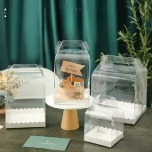 미니 케이크 상자 케이스 투명 케익 디저트 포장  머핀 사각 쿠키박스