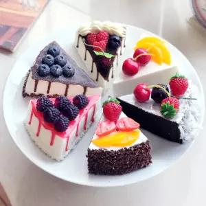 조각케이크모형6p 케이크모형 베이커리모형 유치원소품