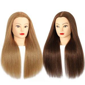 100 KW 인모 마네킹 머리 헤어 염색 더미 연습 미용사 인형 스타일용